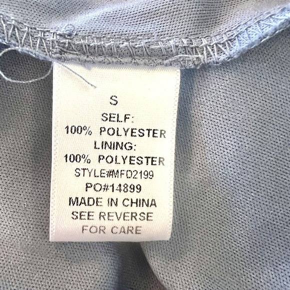 Mikarose Women's Small Navy Blue Polka Dot Floral Sun Dress Puffy Sleeves - Picture 13 of 13